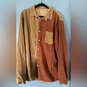 Two tone 3XL corduroy style button up